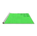 Sideview of Machine Washable Abstract Green Modern Area Rugs, wshabs3439grn