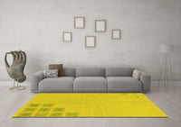 Machine Washable Abstract Yellow Modern Rug, wshabs3439yw