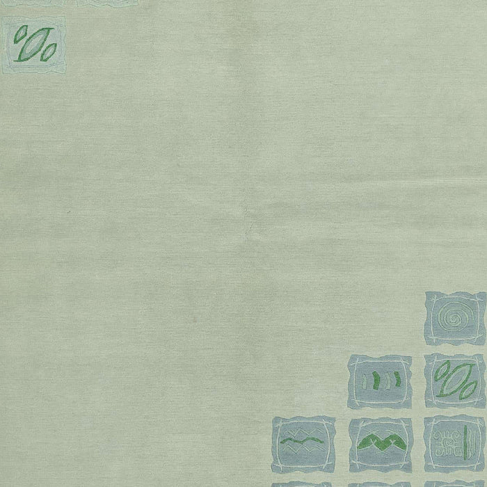 Abstract Green Modern Rug, abs3439