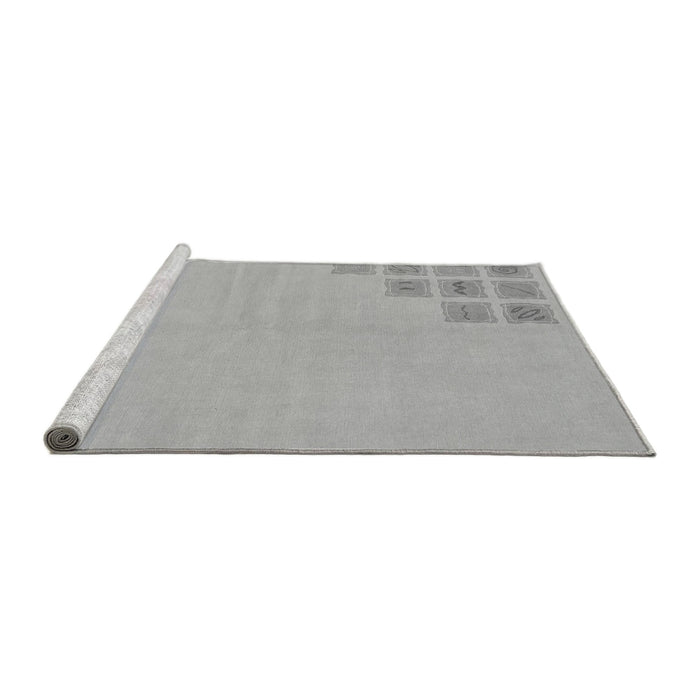 Sideview of Machine Washable Abstract Gray Modern Rug, wshabs3439gry