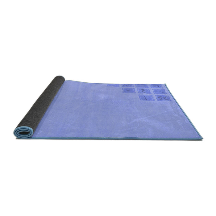 Sideview of Abstract Blue Modern Rug, abs3439blu