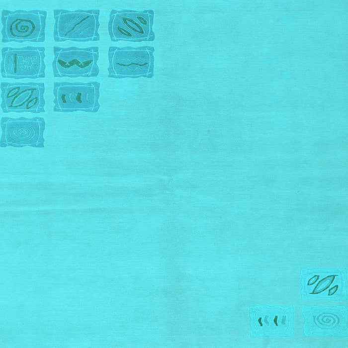 Square Machine Washable Abstract Light Blue Modern Rug, wshabs3439lblu