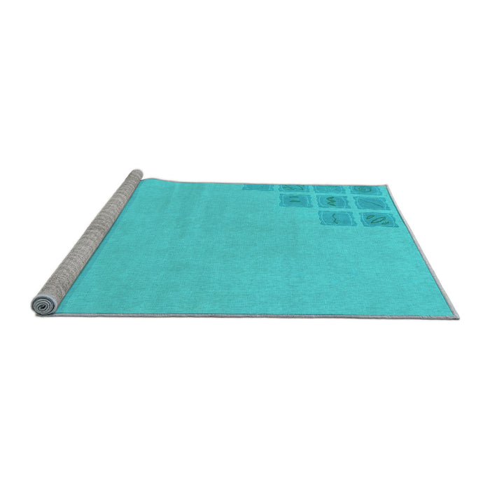 Sideview of Machine Washable Abstract Light Blue Modern Rug, wshabs3439lblu