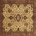 Square Machine Washable Abstract Brown Modern Rug, wshabs343brn