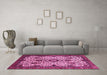 Machine Washable Abstract Pink Modern Rug in a Living Room, wshabs343pnk