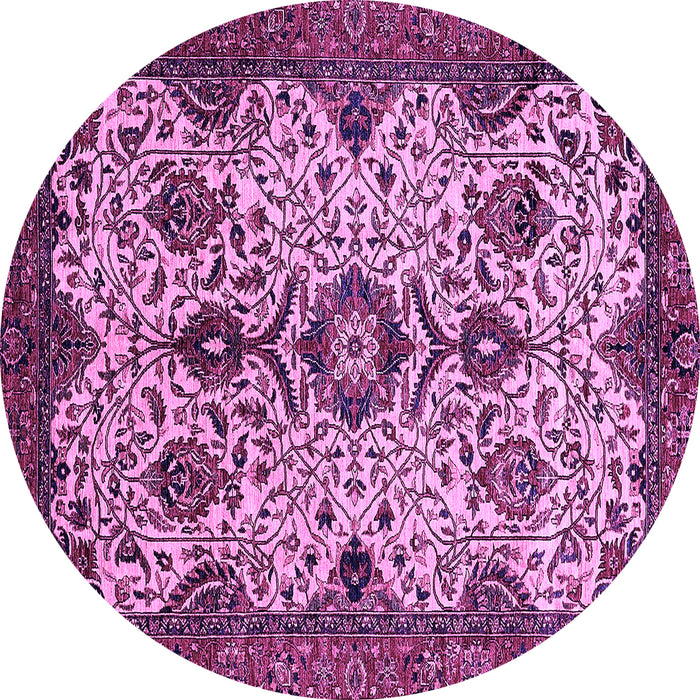Round Machine Washable Abstract Purple Modern Area Rugs, wshabs343pur
