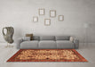 Machine Washable Abstract Orange Modern Area Rugs in a Living Room, wshabs343org