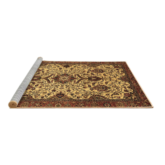 Sideview of Machine Washable Abstract Brown Modern Rug, wshabs343brn
