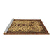 Sideview of Machine Washable Abstract Brown Modern Rug, wshabs343brn