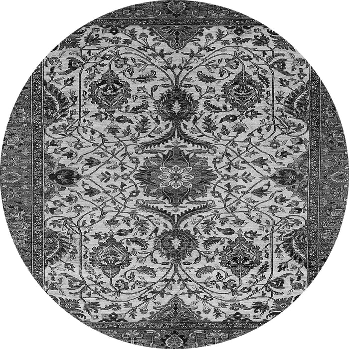 Round Abstract Gray Modern Rug, abs343gry