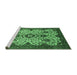 Sideview of Machine Washable Abstract Emerald Green Modern Area Rugs, wshabs343emgrn