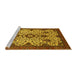 Sideview of Machine Washable Abstract Yellow Modern Rug, wshabs343yw