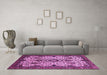 Machine Washable Abstract Purple Modern Area Rugs in a Living Room, wshabs343pur