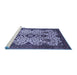 Sideview of Machine Washable Abstract Blue Modern Rug, wshabs343blu