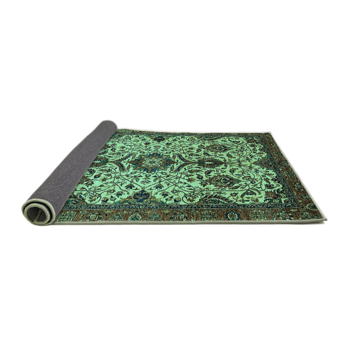 Sideview of Abstract Turquoise Modern Rug, abs343turq