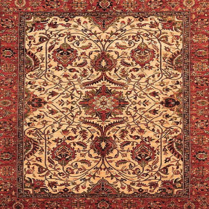 Square Abstract Orange Modern Rug, abs343org