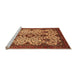 Sideview of Machine Washable Abstract Orange Modern Area Rugs, wshabs343org