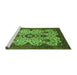 Sideview of Machine Washable Abstract Green Modern Area Rugs, wshabs343grn