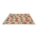 Sideview of Machine Washable Abstract Khaki Gold Rug, wshabs344