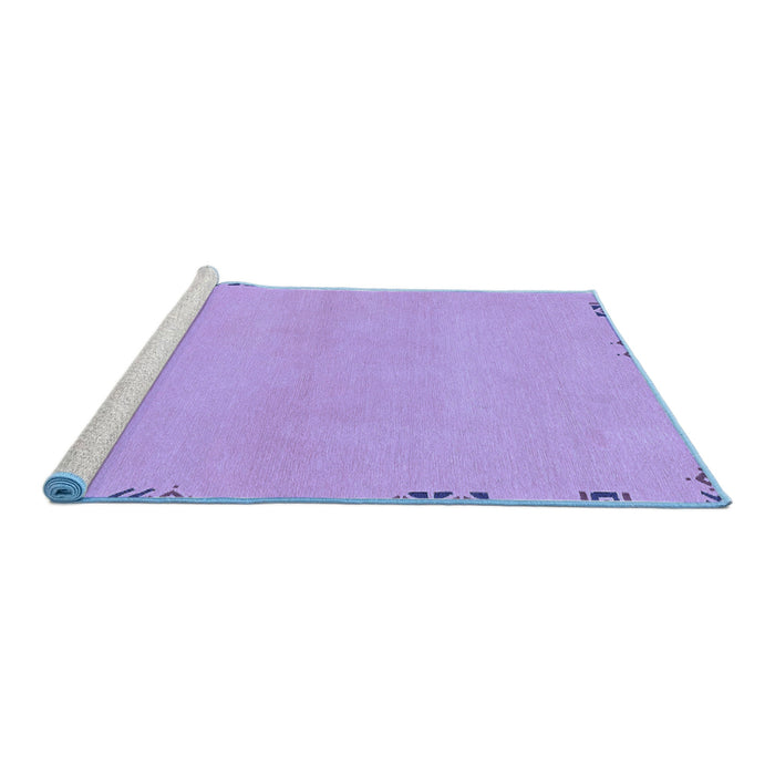 Sideview of Machine Washable Abstract Blue Modern Rug, wshabs3440blu
