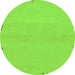 Round Machine Washable Abstract Green Modern Area Rugs, wshabs3440grn