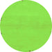 Round Abstract Green Modern Rug, abs3440grn