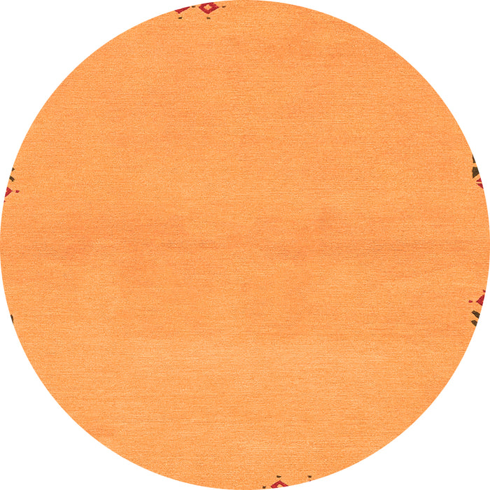 Round Abstract Orange Modern Rug, abs3440org