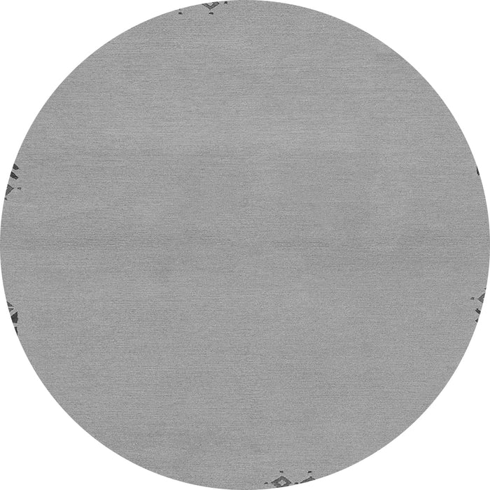 Round Machine Washable Abstract Gray Modern Rug, wshabs3440gry