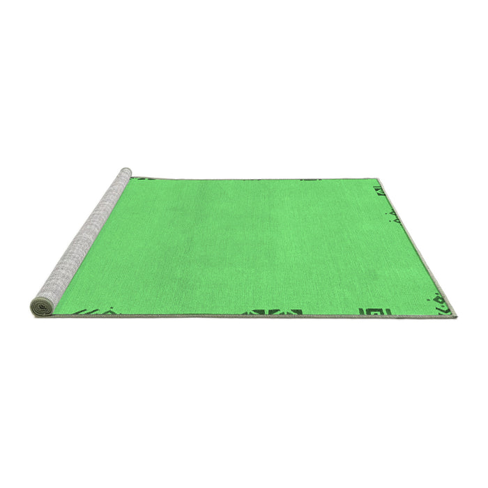 Sideview of Machine Washable Abstract Emerald Green Modern Area Rugs, wshabs3440emgrn