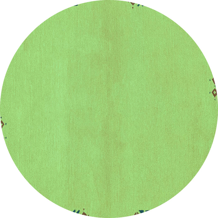 Round Machine Washable Abstract Turquoise Modern Area Rugs, wshabs3440turq