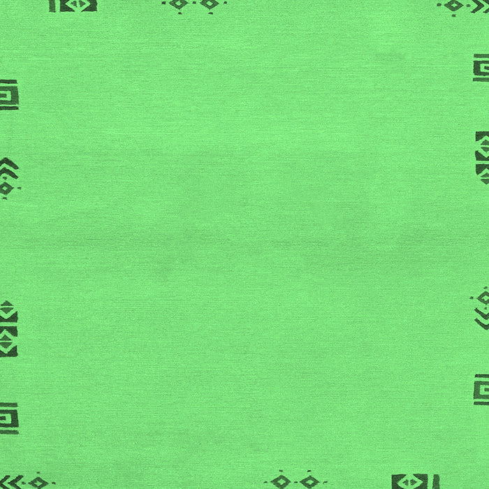 Square Abstract Emerald Green Modern Rug, abs3440emgrn