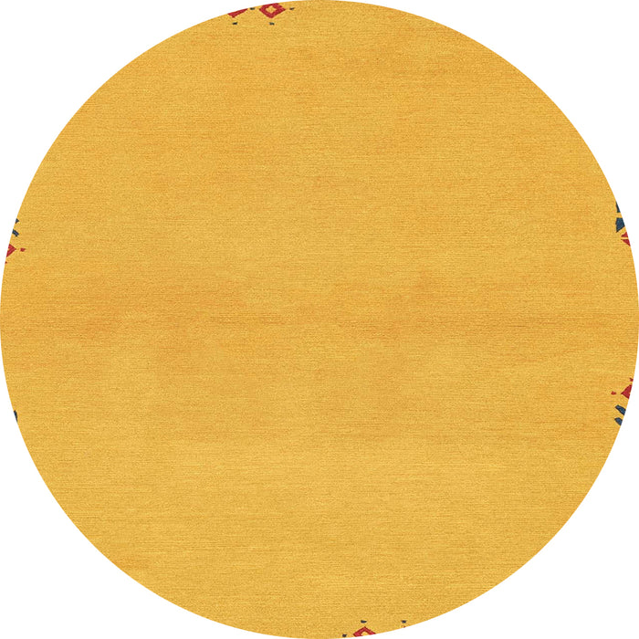 Round Abstract Orange Modern Rug, abs3440