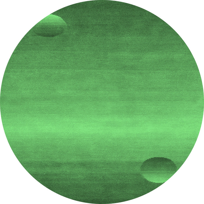 Round Abstract Emerald Green Modern Rug, abs3441emgrn