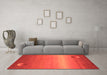 Machine Washable Abstract Orange Modern Area Rugs in a Living Room, wshabs3441org