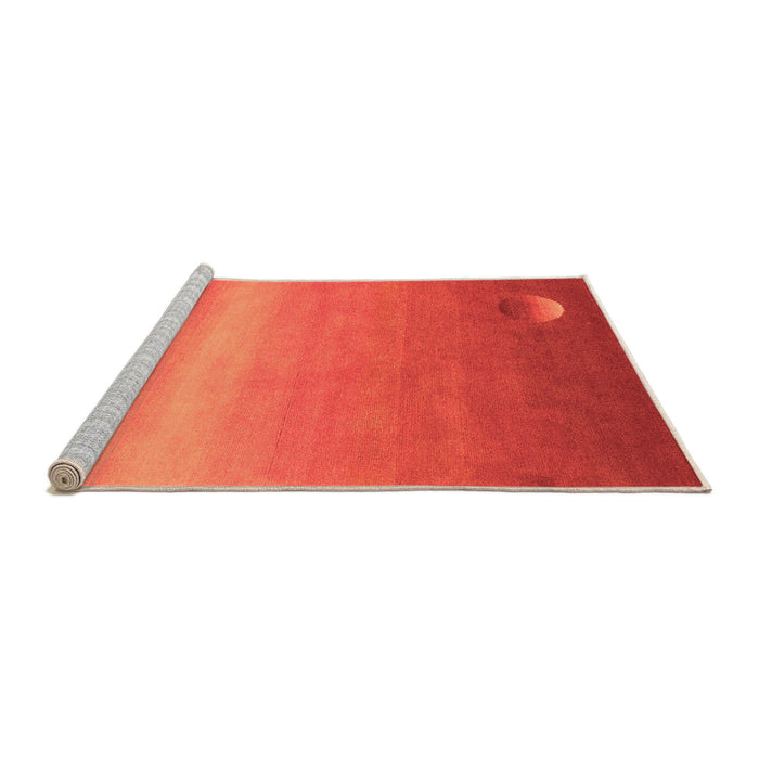 Sideview of Machine Washable Abstract Orange Modern Area Rugs, wshabs3441org