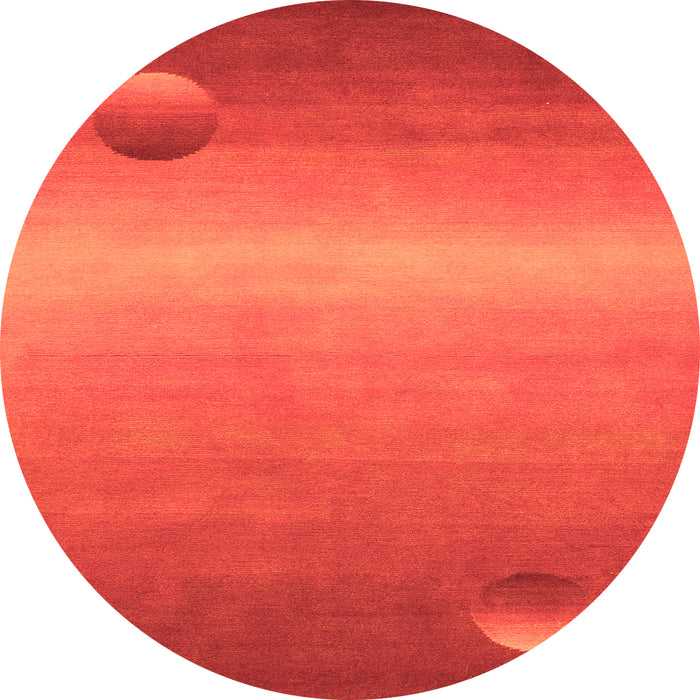 Round Abstract Orange Modern Rug, abs3441org