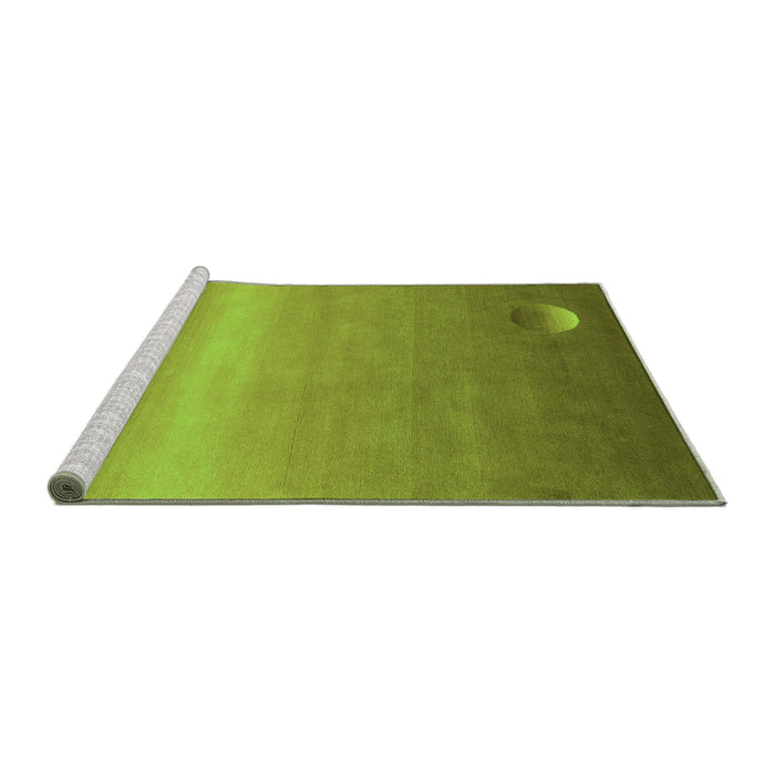 Sideview of Machine Washable Abstract Green Modern Area Rugs, wshabs3441grn