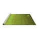 Sideview of Machine Washable Abstract Green Modern Area Rugs, wshabs3441grn