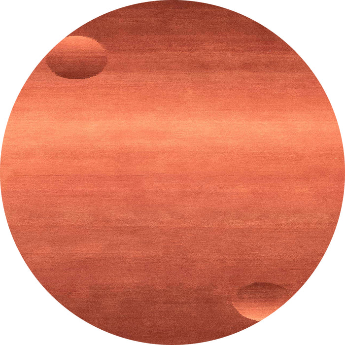 Round Machine Washable Abstract Orange Red Rug, wshabs3441