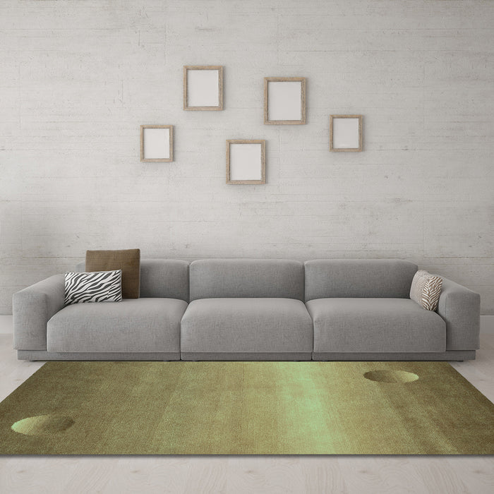 Machine Washable Abstract Turquoise Modern Area Rugs in a Living Room,, wshabs3441turq