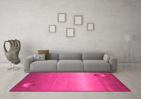 Machine Washable Abstract Pink Modern Rug, wshabs3441pnk