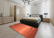 Abstract Orange Red Modern Rug in a Bedroom, abs3441