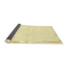 Sideview of Abstract Sun Yellow Solid Rug, abs3442