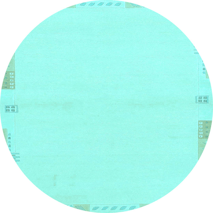 Round Solid Light Blue Modern Rug, abs3442lblu