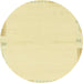 Round Abstract Sun Yellow Solid Rug, abs3442