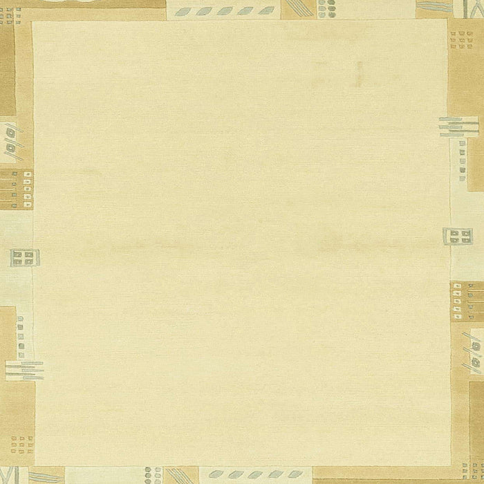 Square Abstract Sun Yellow Solid Rug, abs3442