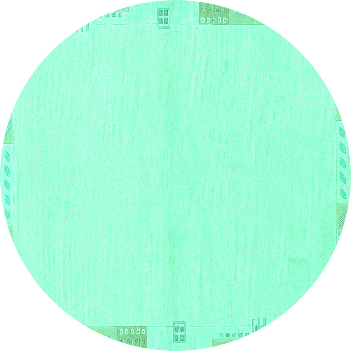Round Solid Turquoise Modern Rug, abs3442turq