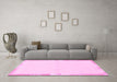 Machine Washable Solid Pink Modern Rug in a Living Room, wshabs3442pnk