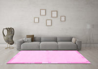 Machine Washable Solid Pink Modern Rug, wshabs3442pnk