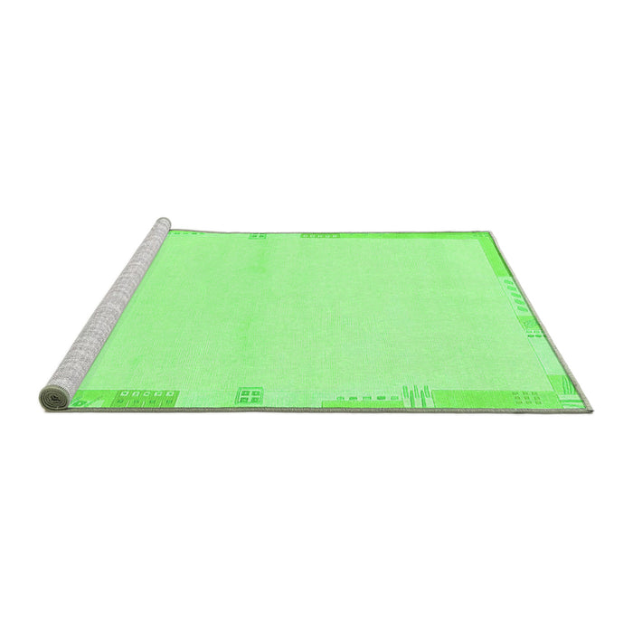 Sideview of Machine Washable Solid Green Modern Area Rugs, wshabs3442grn
